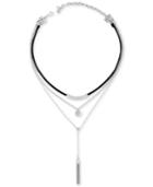 Lucky Brand Silver-tone Multi-layer Chain Tassel Choker Necklace