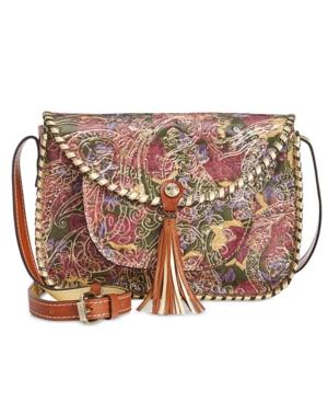 Patricia Nash Metallic Tooled Lace Beaumont Flap Crossbody