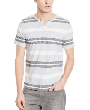 Kenneth Cole Reaction Men's Feeder Striped Split-neck T-shirt