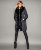 The Fur Vault Fox-fur-trim Quilted Puffer Coat