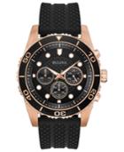 Bulova Men's Chronograph Sport Black Silicone Strap Watch 43mm
