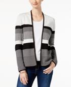 Charter Club Cotton Striped Cardigan, Created For Macy's