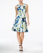 Tommy Hilfiger Sleeveless Floral-prin Fit & Flare Dress