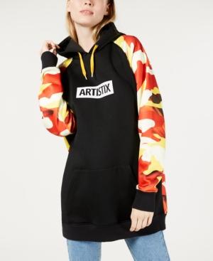 Artistix Printed Contrast Hoodie Dress