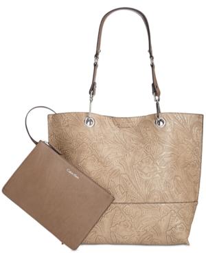 Calvin Klein Novelty Tulling Tote With Pouch