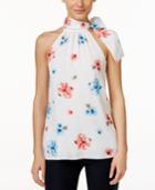 Cece By Cynthia Steffe Floral-print Halter Blouse