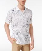 Club Room Men's Hibiscus Sketch Cotton Polo, Only At Macy's