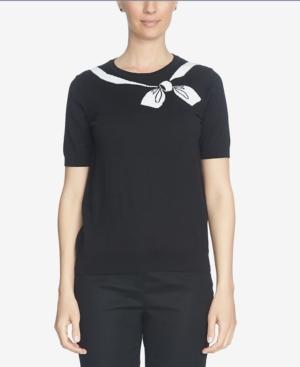 Cece Short-sleeve Bow-print Sweater