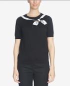 Cece Short-sleeve Bow-print Sweater