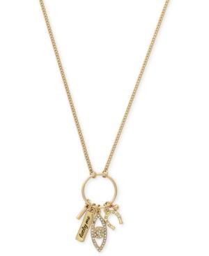Bcbgeneration Gold-tone Lucky Me Long Charm Pendant Necklace