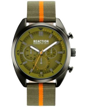 Kenneth Cole Reaction Men's Green/orange Nylon Strap Watch 45mm 10031951