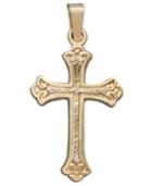 14k Gold Pendant, Florentine Cross