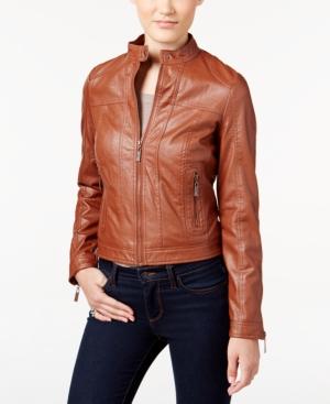 Jou Jou Juniors' Faux-leather Bomber Jacket