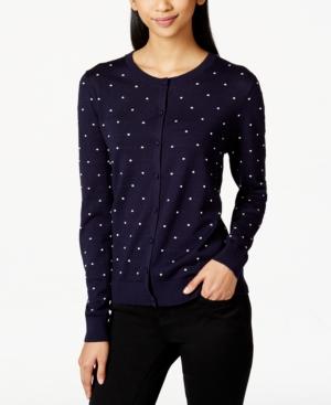 August Silk Contrast Swiss Dot Cardigan