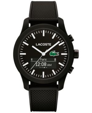 Lacoste Men's Analog-digital L.12.12 Contact Black Rubber Strap Smart Watch 44mm 2010881