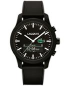 Lacoste Men's Analog-digital L.12.12 Contact Black Rubber Strap Smart Watch 44mm 2010881