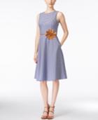 Jessica Howard Petite Belted Fit & Flare Dress