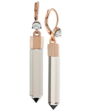 Vince Camuto Rose Gold-tone Hexagon Drop Earrings