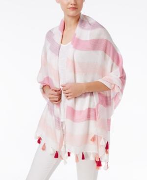 Inc International Concepts Striped Tassel Wrap & Scarf In One, Created For Macy's