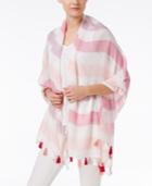 Inc International Concepts Striped Tassel Wrap & Scarf In One, Created For Macy's
