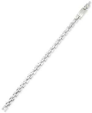 Legacy For Men By Simone I. Smith Men's Square Link Bracelet In Stainless Steel