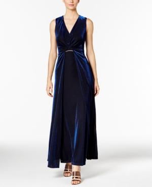 Calvin Klein Metallic Gathered Gown