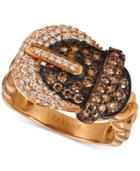 Le Vian Chocolatier Diamond Buckle Ring (1-1/6 Ct. T.w.) In 14k Rose Gold