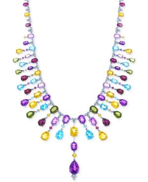 Lali Jewels Multi-stone Statement Necklace (89-1/3 Ct. T.w.) In 14k White Gold