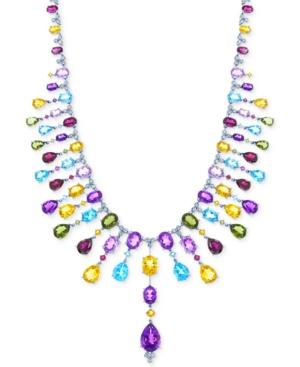 Lali Jewels Multi-stone Statement Necklace (89-1/3 Ct. T.w.) In 14k White Gold