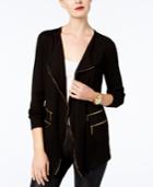 Inc International Concepts Zip-detail Cardigan, Created For Macy's