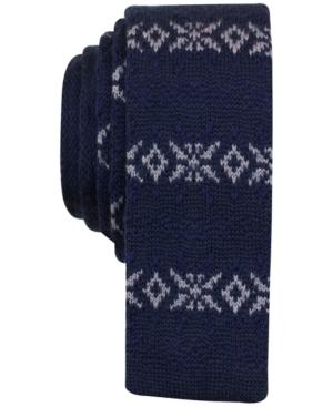 Bar Iii Men's Fair Isle Knit Slim Tie, Only At Macy's