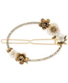 Lonna & Lilly Gold-tone Crystal & Imitation Pearl Flower Hair Barrette, Created For Macy's