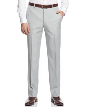 Alfani Red Light Grey Stepweave Slim-fit Pants