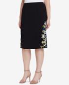 Tahari Asl Plus Size Embroidered Skirt