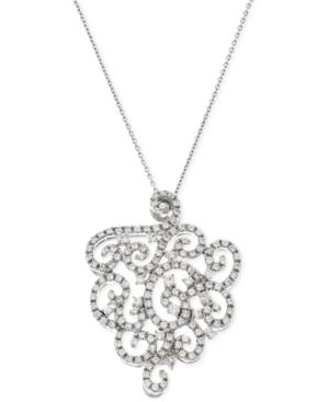 Wrapped In Love Antique Swirl Pendant Necklace (1 Ct. T.w.) In 14k White Gold