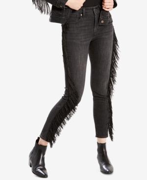 Levi's 721 Fringe-trim Skinny Ankle Jeans