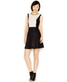 Rachel Rachel Roy Textured Faux-leather Trim Scuba Dress