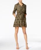 Maison Jules Cotton Embroidered Shirtdress, Only At Macy's