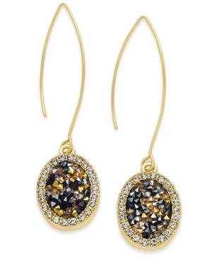 Thalia Sodi Gold-tone Pave Rough Glitter Drop Earrings, Only At Macy's
