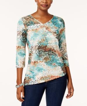 Alfred Dunner Emerald Isle Embellished Asymmetrical T-shirt
