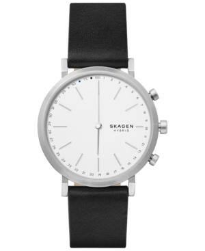 Skagen Women's Hald Black Leather Strap Hybrid Smart Watch 40mm