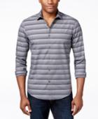 Alfani Red Men's Bourne Ombre Optic Stripe Long-sleeve Shirt, Only At Macy's