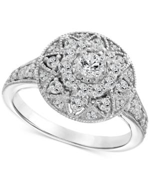 Diamond Filigree Halo Engagement Ring (1 Ct. T.w.) In 14k White Gold