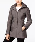 Calvin Klein Hooded Chevron Quilted Coat