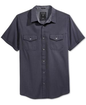 Guess Men's Dobby Micro-check Short-sleeve Shirt