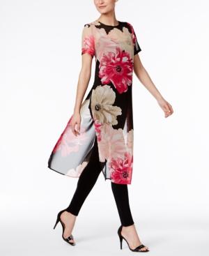 Calvin Klein Sheer Floral-print Tunic