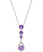 Amethyst (2-1/3 Ct. T.w.) And Swarovski Zirconia Pendant Necklace In Sterling Silver