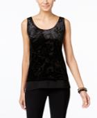 Inc International Concepts Velour Burnout Tank Top, Created For Macy's