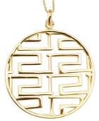 Sis By Simone I Smith 18k Gold Over Sterling Silver Necklace, Greek Key Design Pendant