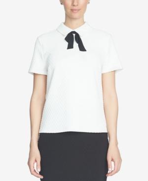 Cece Short-sleeve Tie-neck Blouse